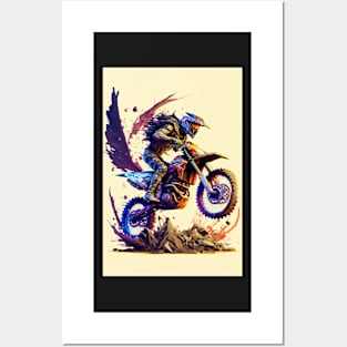 Dirt Bike Paint Splash Style Posters and Art